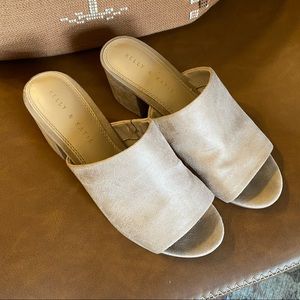 Light Pink/Nude Suede Open Toe Mule